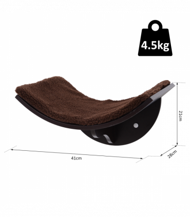 Wood Cat Shelf Shelter Kitten Bed Curved Climber Wall-Mounted Berber Fleece