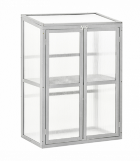 Wood Cold Frame Greenhouse Outdoor Indoor PC Board 76 x 47 x 110cm Grey