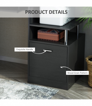 Wood Computer Desk Laptop Workstation Drawer Shelf for Home Office HOMCOM