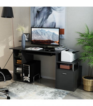 Wood Computer Desk Laptop Workstation Drawer Shelf for Home Office HOMCOM