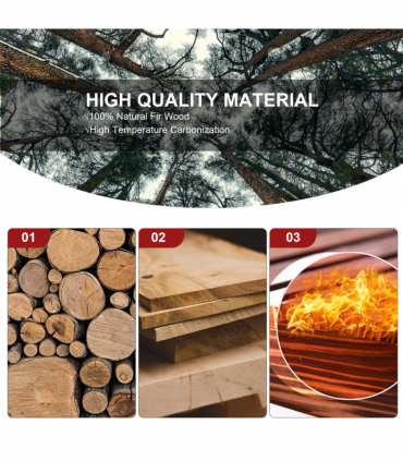 Wood Patio Chair Bench 2 Seats with Center Coffee Table, Garden Bench