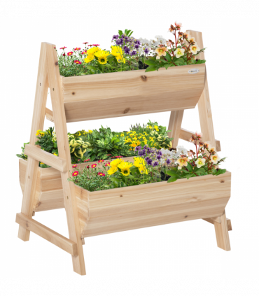Wood Raised Garden Bed Planter Box with Stand