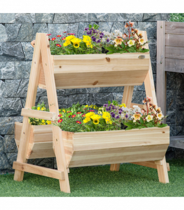 Wood Raised Garden Bed Planter Box with Stand