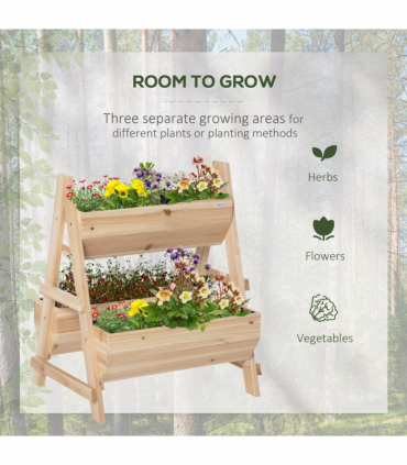 Wood Raised Garden Bed Planter Box with Stand