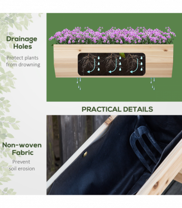 Wood Raised Garden Bed Planter Box with Stand