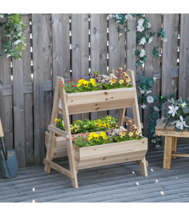 Wood Raised Garden Bed Planter Box with Stand