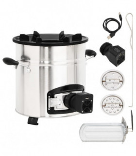 Wood Stove with USB Fan Silver 35.5x26x28 cm Stainless Steel