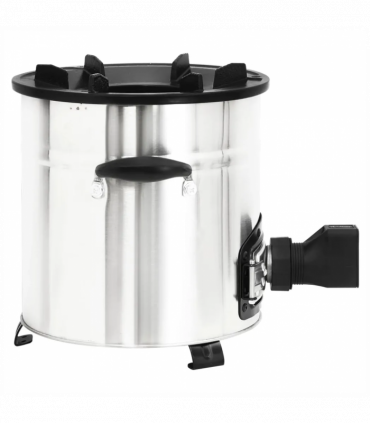 Wood Stove with USB Fan Silver 35.5x26x28 cm Stainless Steel