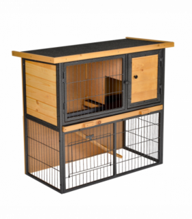 Wood-metal Rabbit Hutch Elevated Pet House Outdoor 89.5 x 45 x 81cm Pawhut