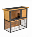 Wood-metal Rabbit Hutch Elevated Pet House Outdoor 89.5 x 45 x 81cm Pawhut