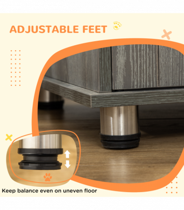 Wooden & Wire Dog Cage for Medium Dog, Stylish Pet Kennel w/ Magnetic Doors