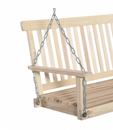 Wooden 2-Seater Poch Swing Chair Hanging Hammock Chains