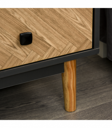 Wooden 5-Drawer Storage Cabinet Chest with Metal Handles Bedroom Living Room