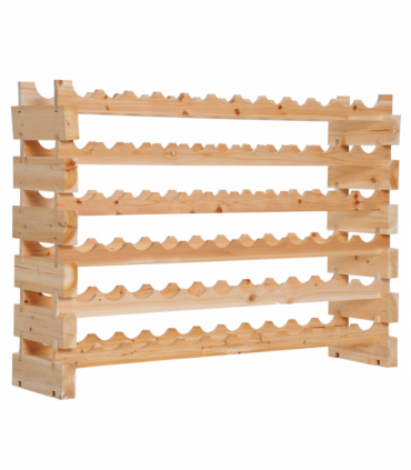 Wooden 72 Bottle 6 Tier Shelf Storage Holder Standing Wood Cellar Wine Rack