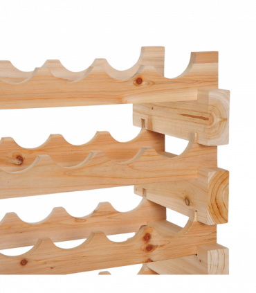 Wooden 72 Bottle 6 Tier Shelf Storage Holder Standing Wood Cellar Wine Rack