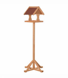 Wooden Bird Feeder Freestanding Cross-shaped Support Feet Weather Resistant