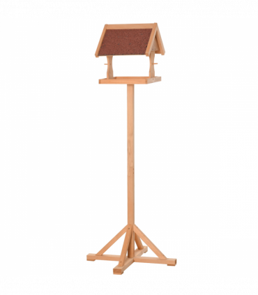 Wooden Bird Feeder Freestanding Cross-shaped Support Feet Weather Resistant