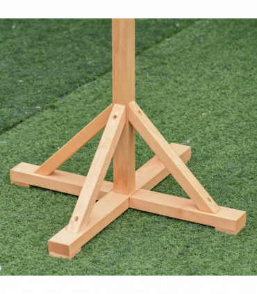 Wooden Bird Feeder Freestanding Cross-shaped Support Feet Weather Resistant