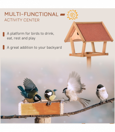 Wooden Bird Feeder Stand for Garden Pre-cut Weather Resistant 49 x 45 x 139cm