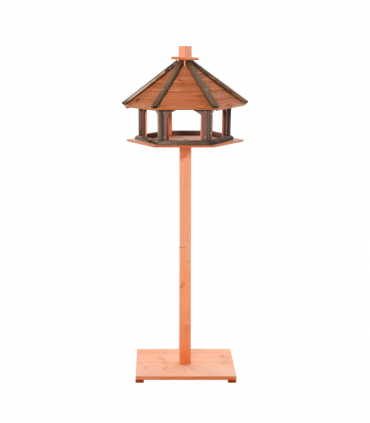 Wooden Bird Feeder Wooden Bird Table Bird Feeder with Roof, Brown, 130cm