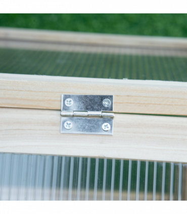 Wooden Cold Frame Greenhouse Garden Polycarbonate Grow House, Natural Outsunny