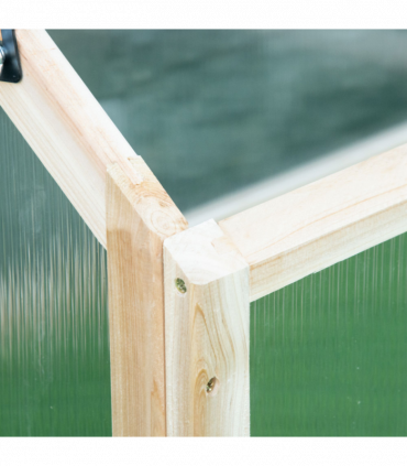 Wooden Cold Frame Greenhouse Garden Polycarbonate Grow House, Natural Outsunny