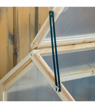 Wooden Cold Frame Greenhouse Garden Polycarbonate Grow House, Natural Outsunny