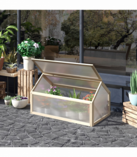 Wooden Cold Frame Greenhouse Garden Portable Raised Planter