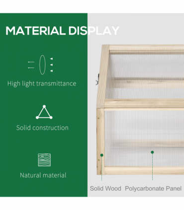 Wooden Cold Frame Greenhouse Garden Portable Raised Planter