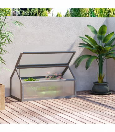 Wooden Cold Frame Greenhouse Garden Portable Raised Planter