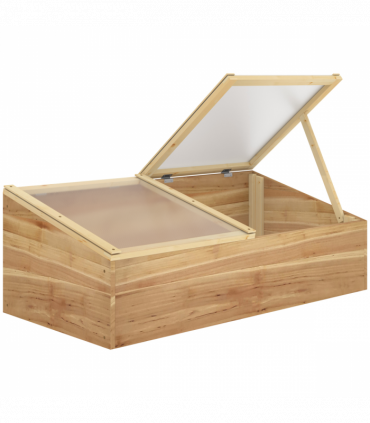Wooden Cold Frame Greenhouse Grow House, 100 x 50 x 36 cm, Natural