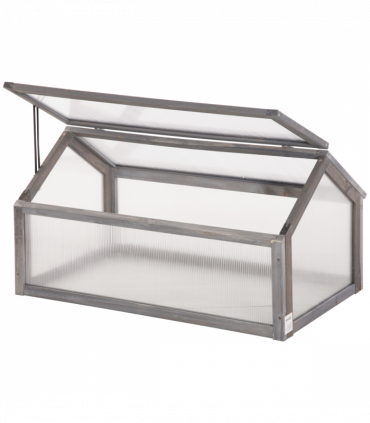 Wooden Cold Frame Greenhouse PC 90 x 52 x 50cm, Grey House,