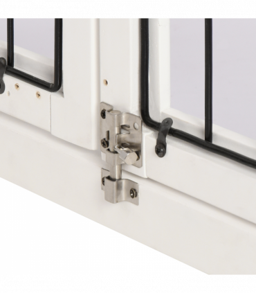 Wooden Dog Crate End Table Pet Puppy Cage w/Metal Wire for Small Dog White