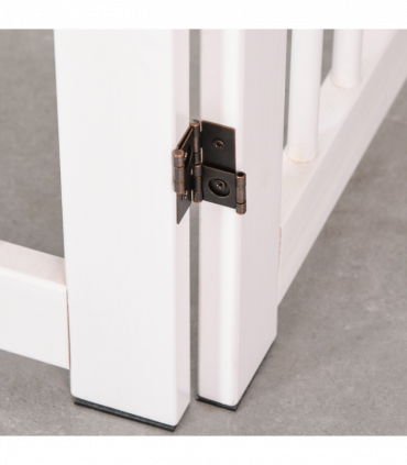 Wooden Freestanding Pet Gate 4 Panels 91cm Foldable Dog Fence w/ Support Feet