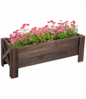 Wooden Garden Raised Bed Planter Grow Containers Pot, 100x36.5x36cm Outsunny