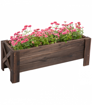 Wooden Garden Raised Bed Planter Grow Containers Pot, 100x36.5x36cm Outsunny