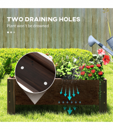 Wooden Garden Raised Bed Planter Grow Containers Pot, 100x36.5x36cm Outsunny