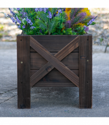 Wooden Garden Raised Bed Planter Grow Containers Pot, 100x36.5x36cm Outsunny