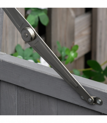 Wooden Garden Shed Double Door Tool Storage House, 74x43x88cm, Grey