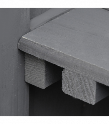 Wooden Garden Shed Double Door Tool Storage House, 74x43x88cm, Grey