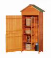 Wooden Garden Shed Outdoor Shelves Utility Tool Storage Cabinet Teak Outsunny