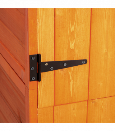 Wooden Garden Shed Outdoor Shelves Utility Tool Storage Cabinet Teak Outsunny