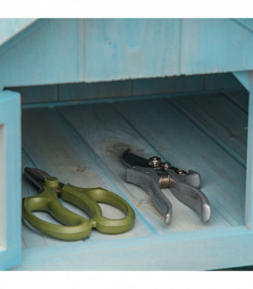 Wooden Garden Storage Shed Tool Storage Box, 77 x 54 x 179 cm, Blue