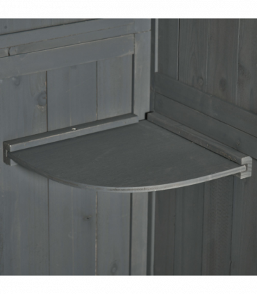 Wooden Garden Storage Shed Tool Storage Box, 77 x 54 x 179 cm, Grey