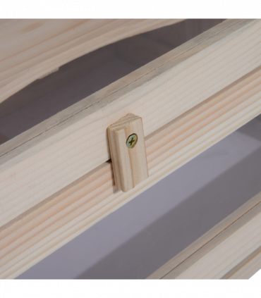 Wooden Hamster Cage Mice Rodents Hutch Small Animals 2 Levels 60x35x42cm