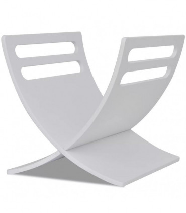 Wooden Magazine Rack Floor Standing White