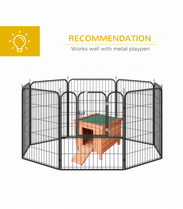 Wooden Rabbit Hutch Bunny Cage Guinea Pig House Pet Habitat Small Animals