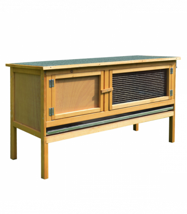 Wooden Rabbit Hutch Bunny Cage Outdoor Small Animal House w/ Hinged Top