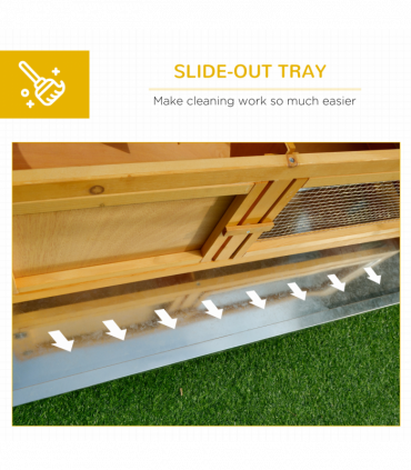 Wooden Rabbit Hutch Bunny Cage Outdoor Small Animal House w/ Hinged Top