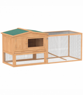 Wooden Rabbit Hutch Enclosure Run House 2 Tier Large Coop Run Pet